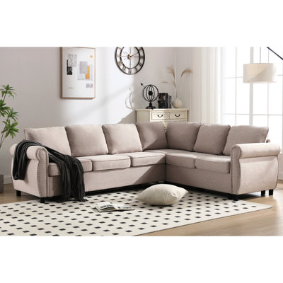 Beige 6 lits, coussin à ressorts, canapé-lit à structure, 6 places, épaisseur