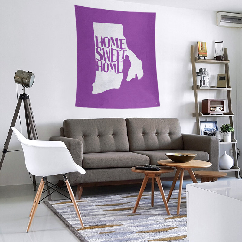 Tapisserie murale Home Sweet Rhode Island, H 60 po x l 51 po, Violet