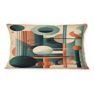 Coussin orange et vert Mid Century Momentum IV - Abstract Midcentury