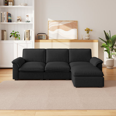 Cloud Couch Sectional for Living Room L Shaped Couch Modular Sectional Sofa Chenille Fabric for Apartment