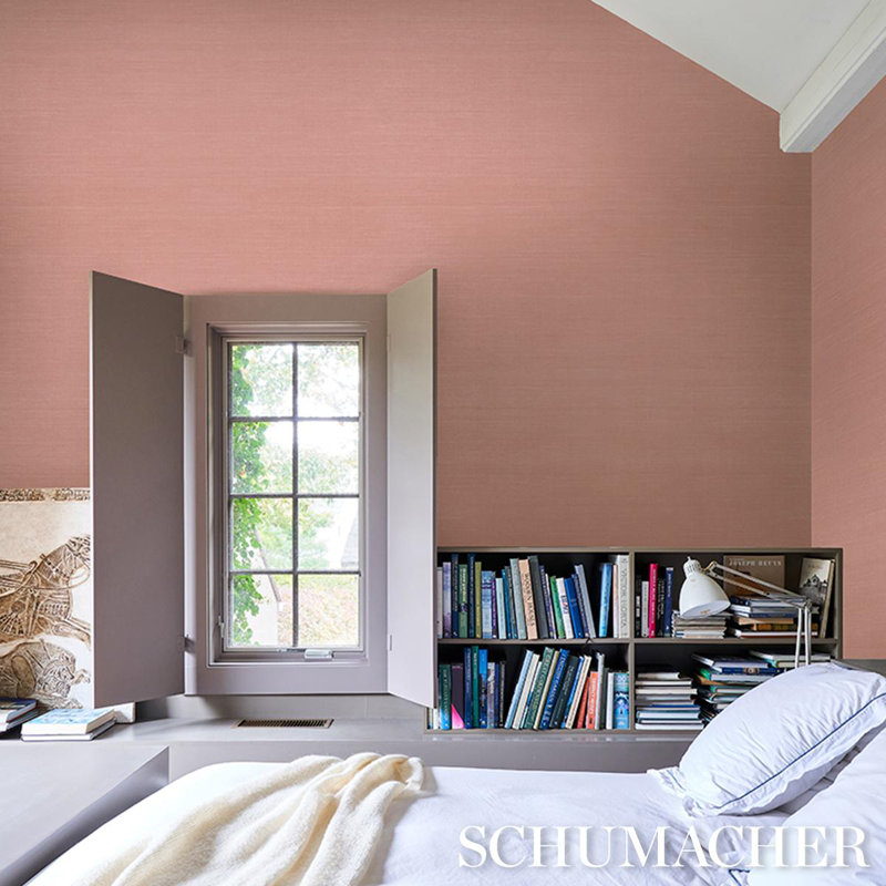 Schumacher X Backdrop Haruki Sisal Wallpaper, Pink