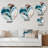 Blue Gold Half Circle Marble Abstract V - Abstract Marble Round Wall Art on Metal-88599308
