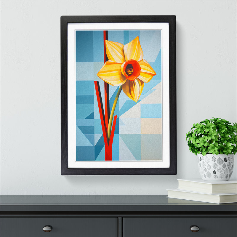 Single Picture Frame Print on Wood, 64cm H x 46cm W, Black Framed