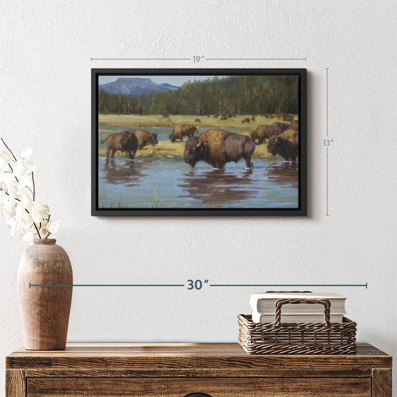 «Buffalo Crossing Wall Art», H 19 po x l 13 po