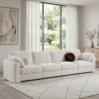 Canapé modulaire surdimensionné à 4 places 173 pouces avec 2 tables d'appoint et rangement 173 "Teddy