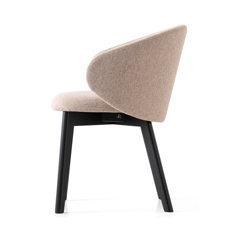 Tuka Upholstered Armchair with Wooden Frame, Graphite, Taupe