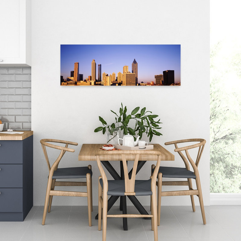 Gratte-ciel dans une ville, Atlanta, Géorgie, États-Unis, art moderne abstrait, art mural, H 12 po x l 36 po