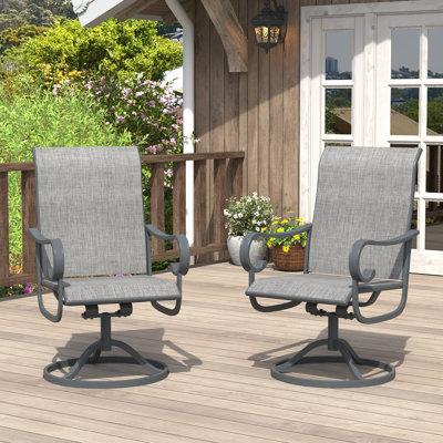 Outdoor 360° Swivel PVC-coated polyester Rocking Dining Chair