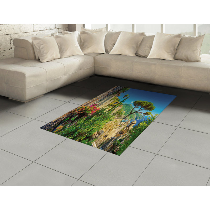 Scenery High Density Long Fiber Poly Threads Decorative Area Rug Carpet, Rectangle 4' x 5'8"