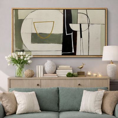 Mid Century Shape " Abstract Geometric Shapes Rustic Retro Art Decor Extra Large Artwork Pictures "