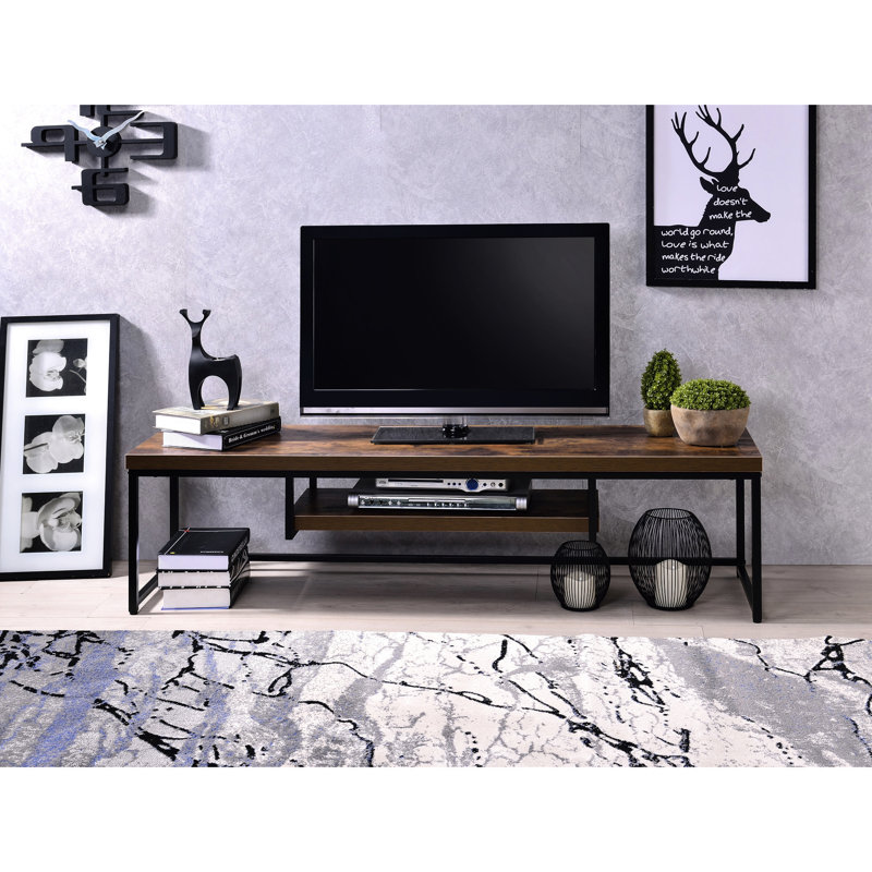 Meuble télé en métal vieilli chêne, Dark Oak