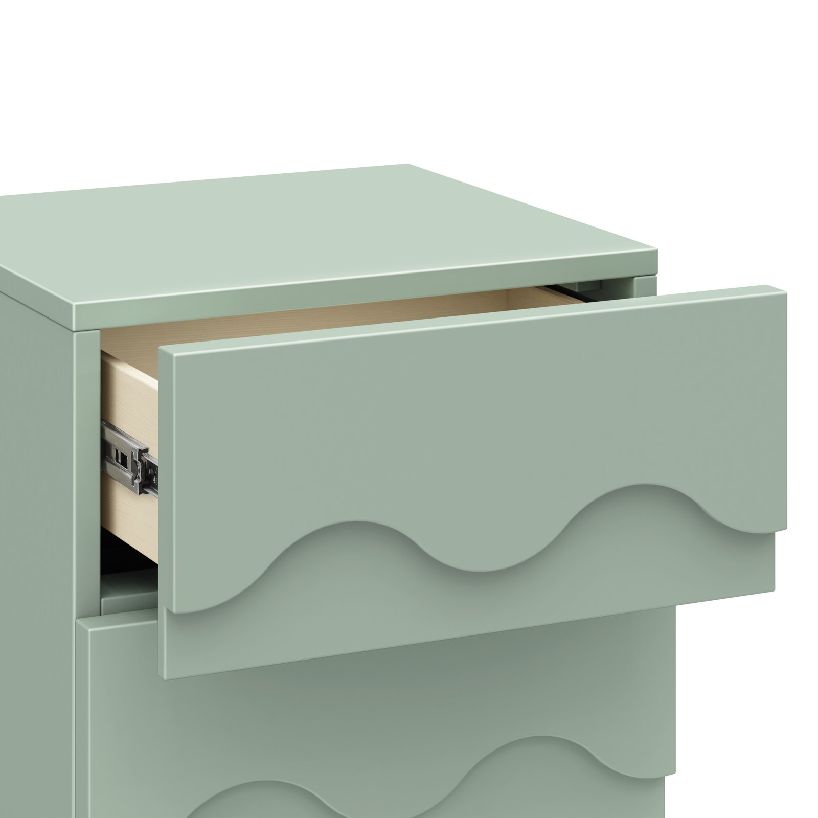 Lido Wave Assembled Nightstand, Light Sage/Honey