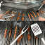 Trousse à outils en acier inoxydable pour barbecue - Spatule, brosse, pinces pour les ustensiles de barbecue d'intérieur et d'extérieur dans les barbecues de basse-cour