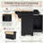 59.3" Black Kitchen Island with Storage 2 Pull Out Cabinet Organizers & Rubber Wood Drop Leaf, Rolling Kitchen Cart with Trash Can Storage, Power Outlet, Spice & Towel Rack for Kitchen, Dining Room-129892871
