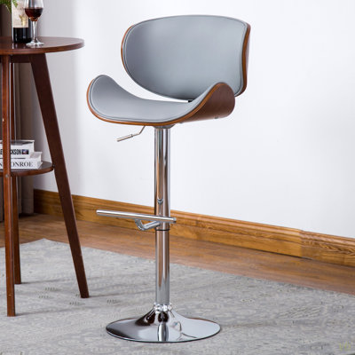 Tabouret de bar rotatif à hauteur réglable avec siège et dossier courbés Modern