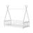 Space-Saving Bed, Floor Bed Frame, Wooden Floor Bed with Guardrail