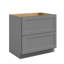 Armoire de base standard Shaker de l 36 po x P 24,5 po x 34,5 po préinstallée en gris Shaker de Homeibro-1409105460-1409105462