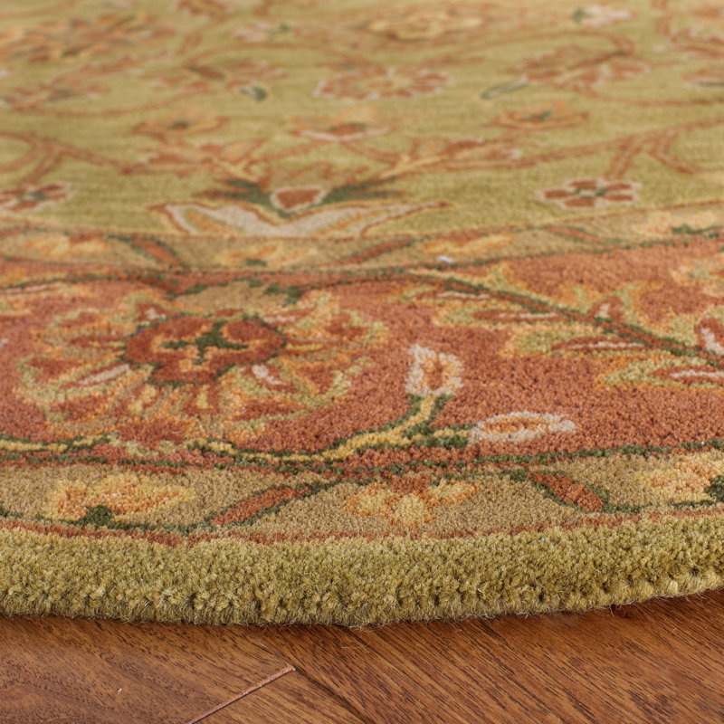 Santoyo Hand Tufted Wool Floral Rug, Round 8'
