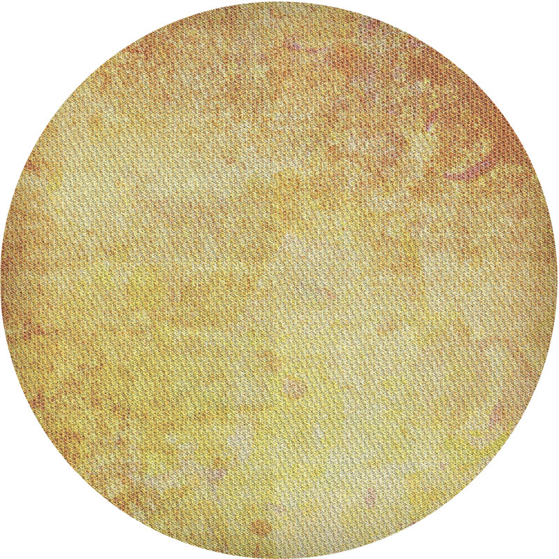 Tapis jaune / brun Power Loom, Rond 3 pi