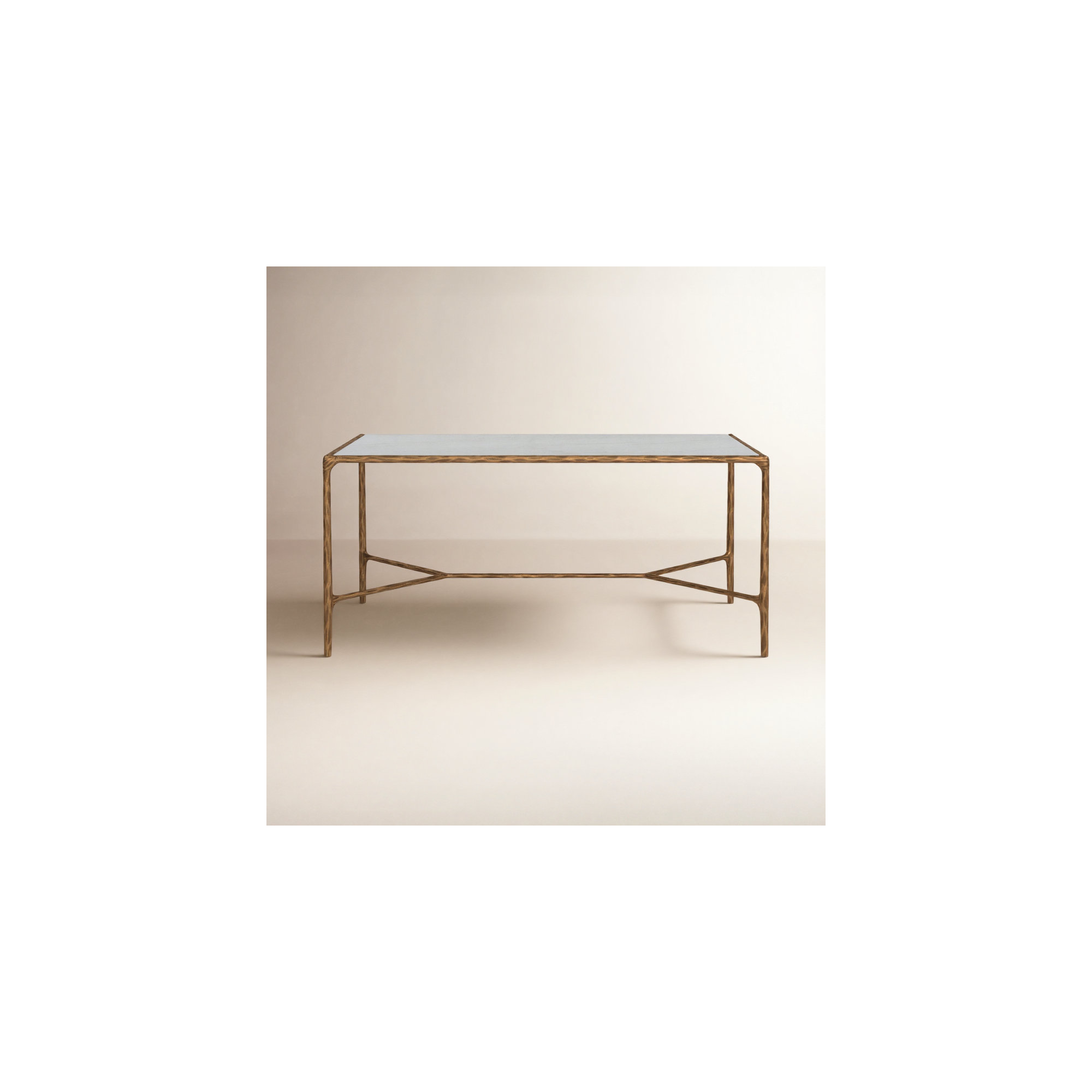 Evelynn Coffee Table, White Marble, Brass