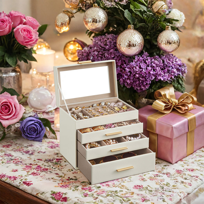 Jewellery Box Organizer With Glass Lid