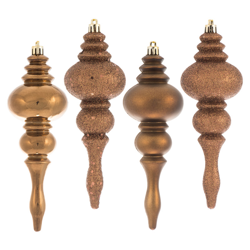 7" 4-Finish Finial Ornament, Mocha