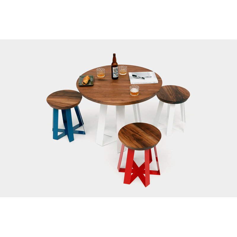 ARS Round Walnut Wood Dining Table, 36" W x 36" L