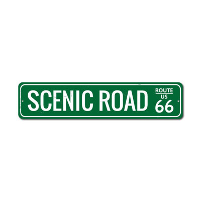 Scenic Road US Route 66 Custom Aluminum Sign