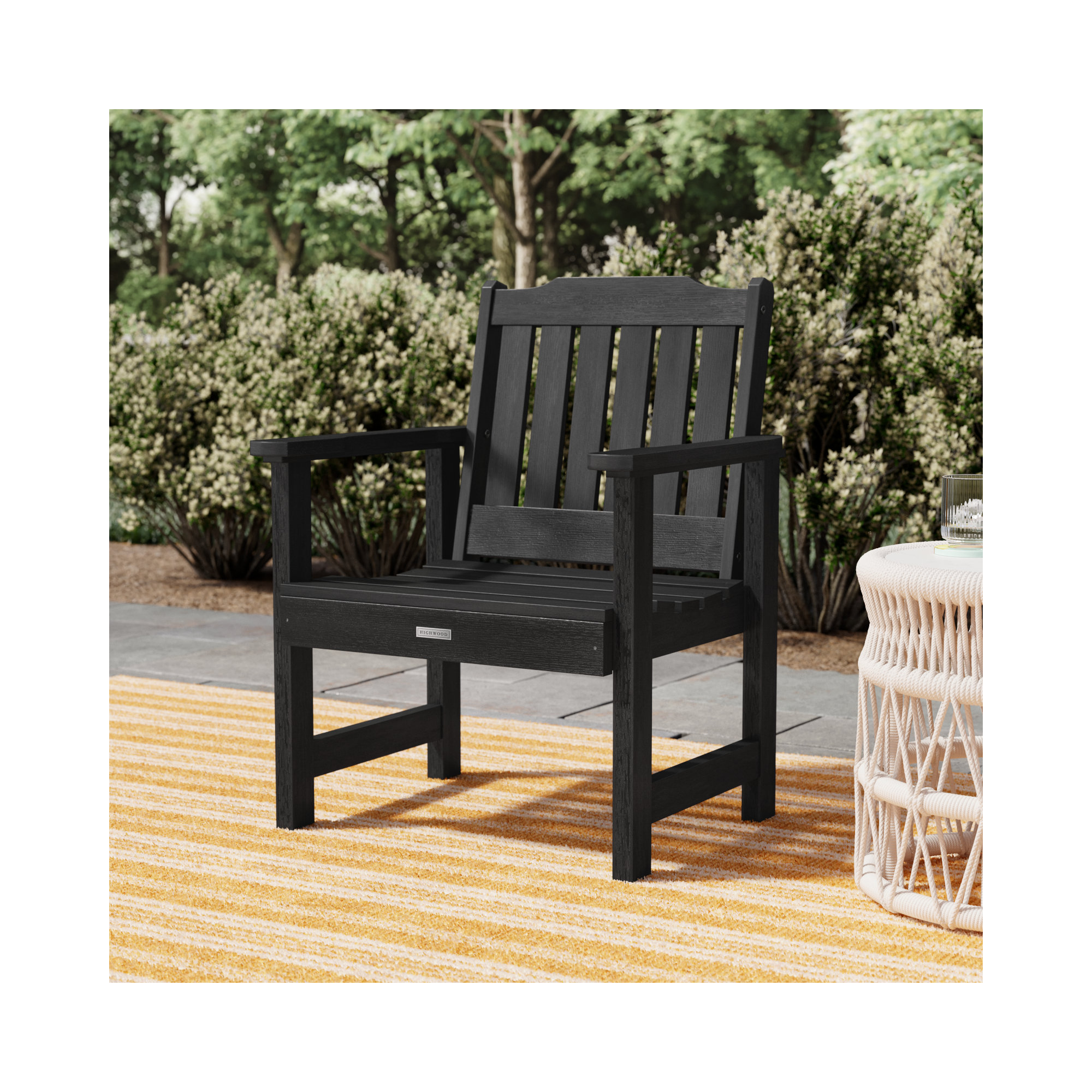 Outdoor Lounge Chair, Black