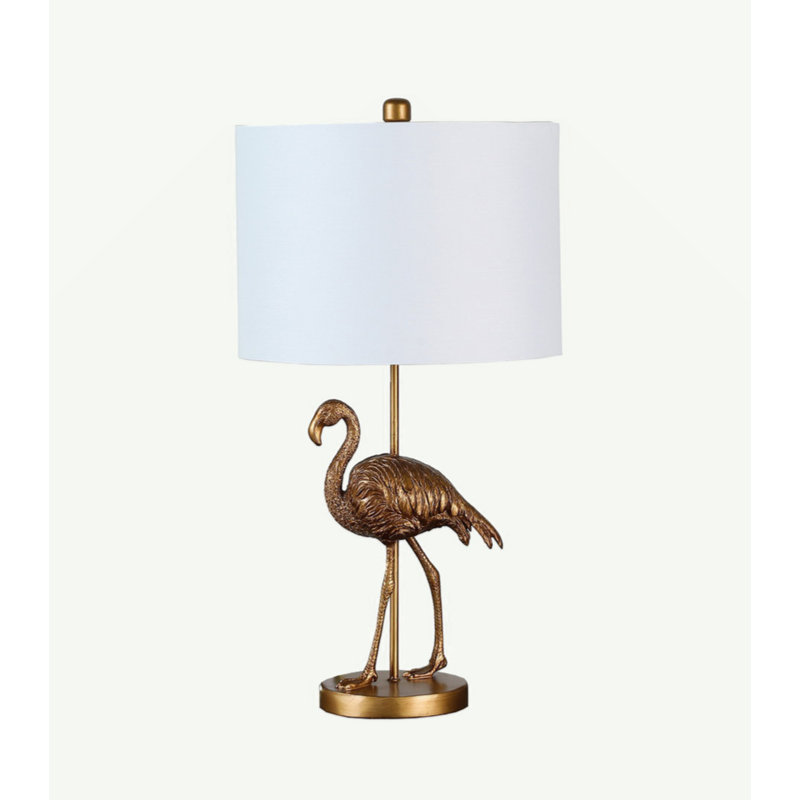 26" Matte Gold Flamingo Resin Table Lamp