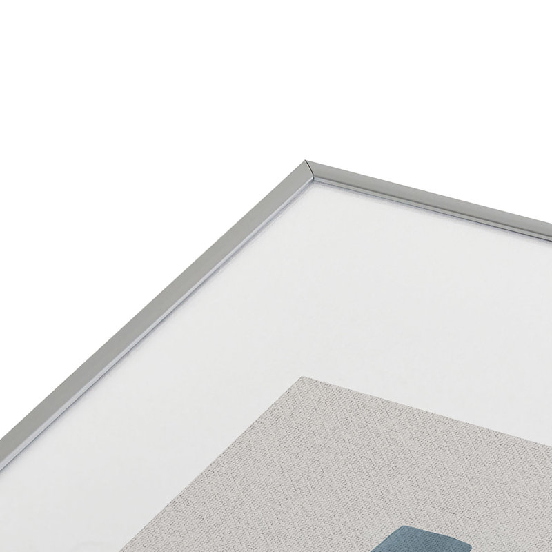 Mid Century Blue II, encadré sur papier, Argent, H 24 po x l 18 po
