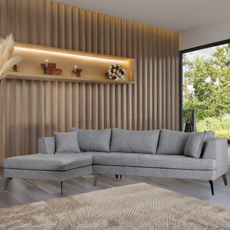 Upholstered L-Shaped Sectional, Left Hand Facing