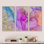 " Blue And Purple Abstract Marble Ink Art II " 3 - Pieces