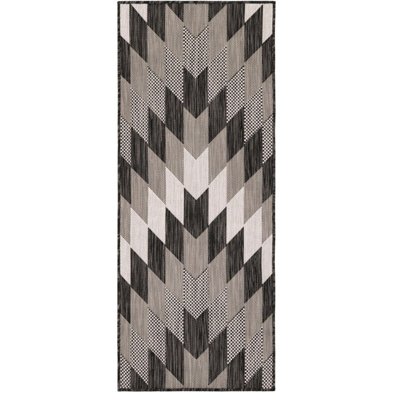 Tapis noir Aucun Nykeia, Tapis de couloir 2 pi x 5 pi 3 po