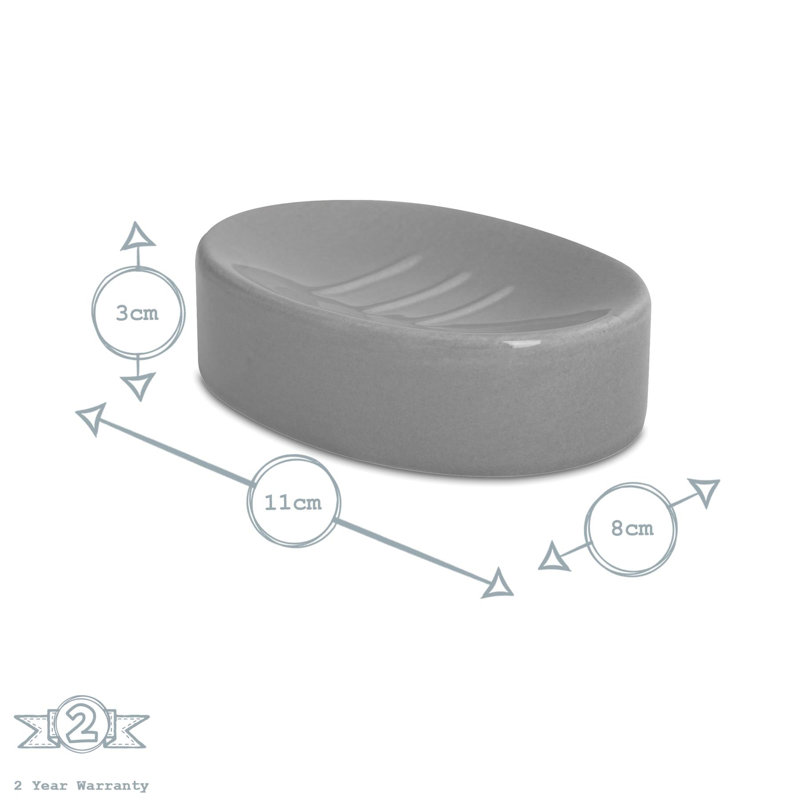 Harbour Housewares - Ceramic Soap Dish, Grey