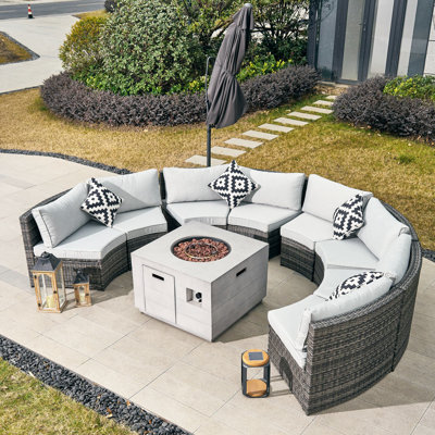Ensemble de conversation modulaire avec coussins 8 personnes Payten