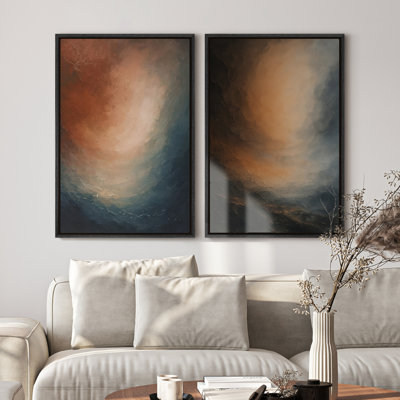 Art mural encadré sur toile, impressions murales abstraites rétro 24 "x 36"