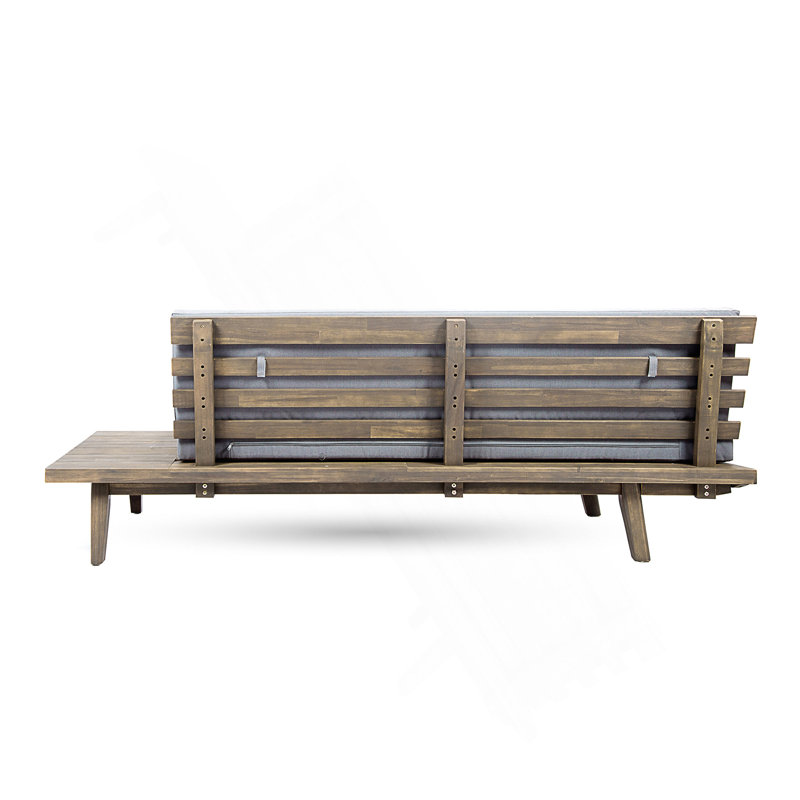 Causeuse d'extérieur, Naturel, Orienté à gauche (vu de face), Gris