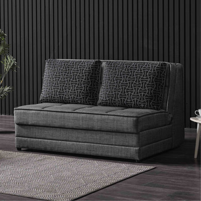 Collection gris avec rangement - Mobilier pour petites pièces, qualité fabriquée en Turquie, élégant et confortable par des espaces de vie convertibles, qualité de dinde fabriquée, sièges spacieux