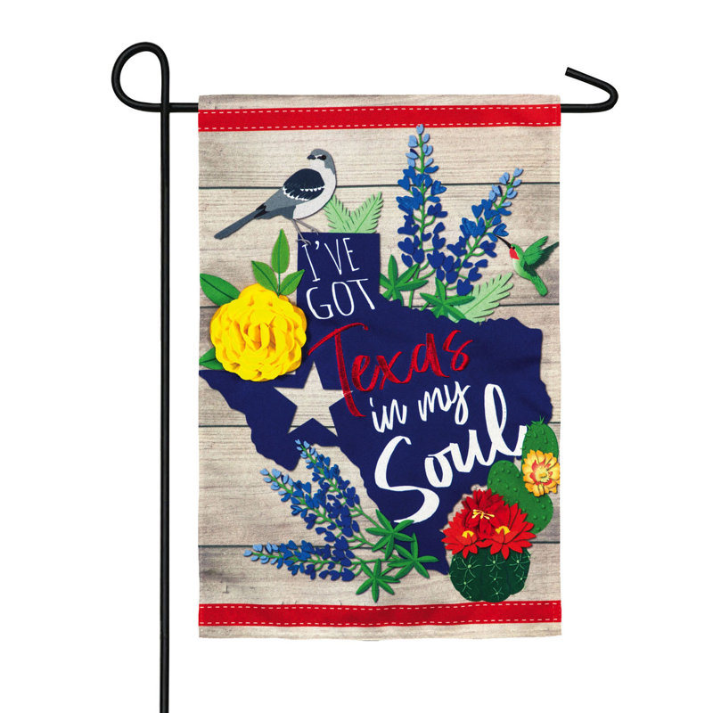 Drapeau de jardin en lin 18 po x 13 po Texas In My Soul