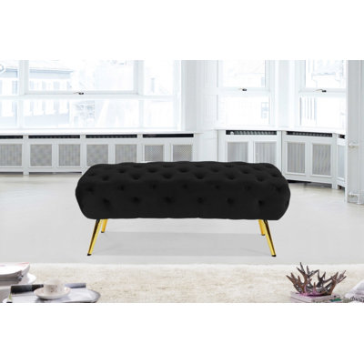 Rhea 122cm Wide Velvet Tufted Rectangle Solid Colour Cocktail Ottoman