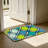 Moroccan Tile Pattern Door Rug For Outdoor And Indoor, 24 X 36 In, Blue Green Orange