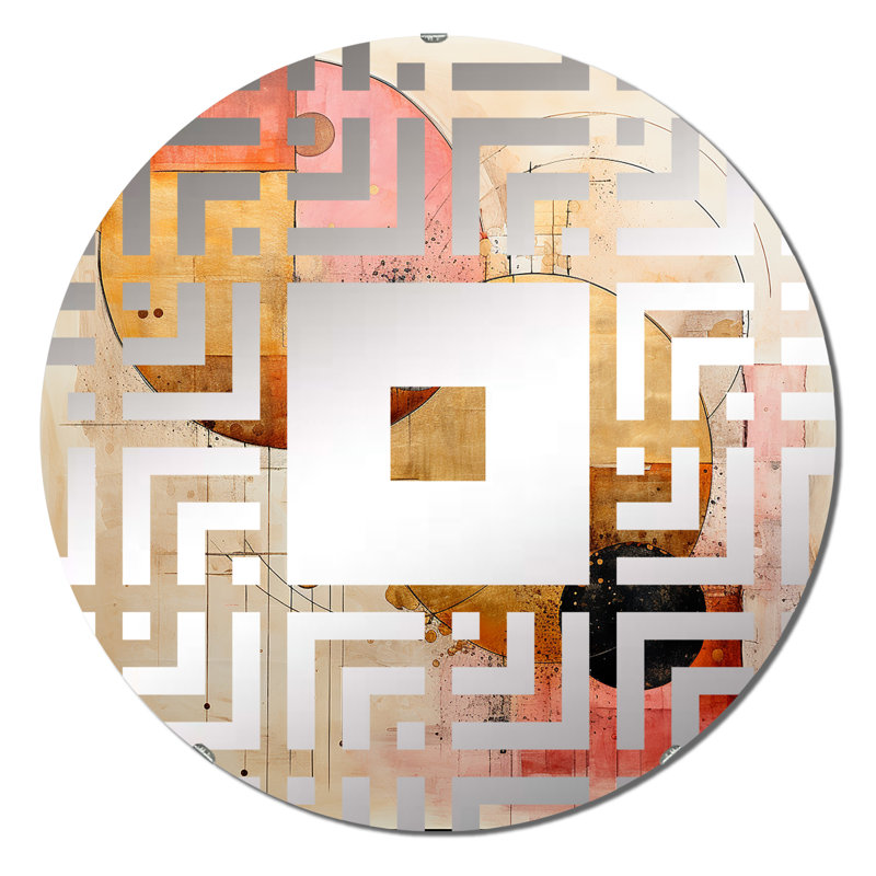 Escape To Serenity Vintage Pink Gold III - Square Wall Mirror, 31,4 po x 31,4 po