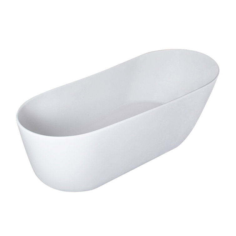 67-Inch Solid Surface Soaking Bathtub With Overflow For Bathroom