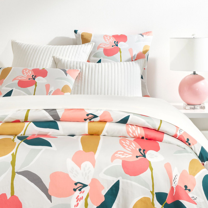 King Size Multicolor Floral TENCEL Duvet Cover