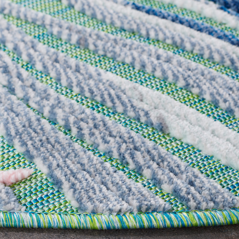 Floral Indoor / Outdoor Area Rug, Round 497 cm