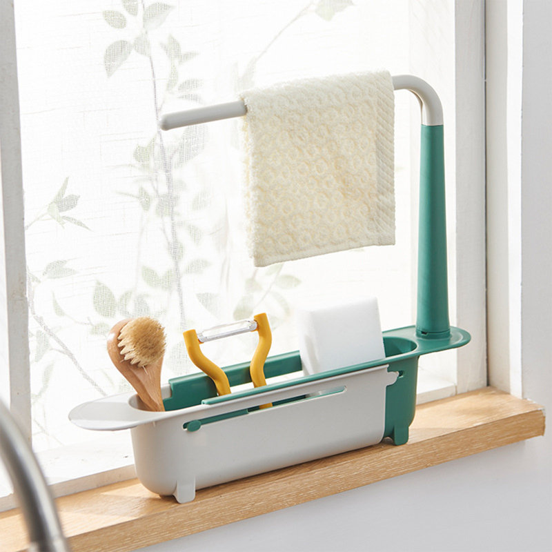 Plastic Mounted Adjustable Multi-Use Sports Rack, Green