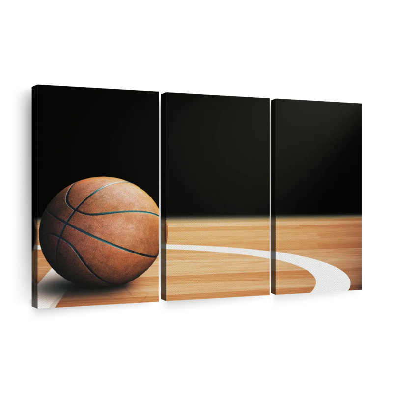 «Basketball Court Ball», 3 pièces, H 14 po x l 23 po x P 1 po