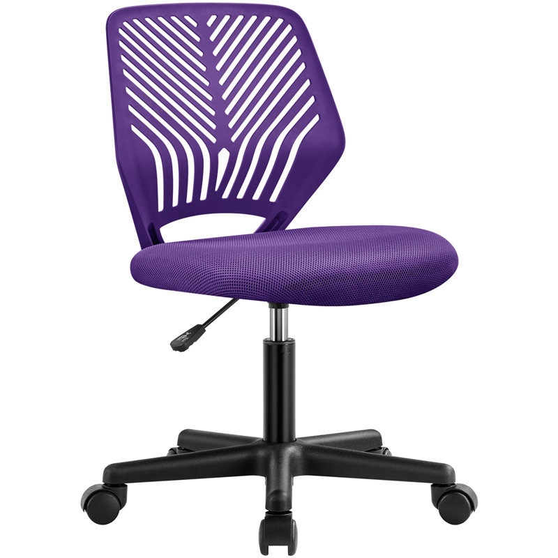 Rubin Mid Back Armless Office Chair, Purple