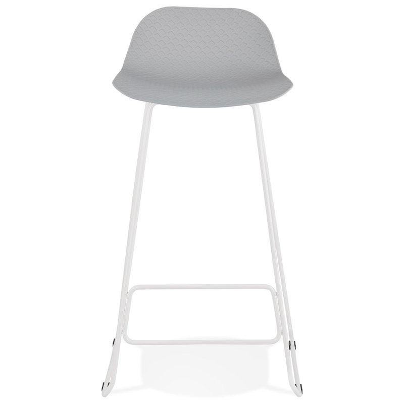 Maez Counter Stool with Metal Frame, Grey/White
